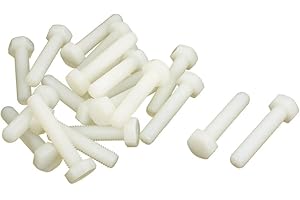 UXCELL sourcingmap® M8 x 40 mm pełny gwint nylon metryczny śruba z łbem sześciokątnym 20 szt.