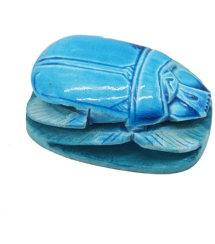 Pendentif Scarabée égyptien En Céramique émaillée – Bleu égyptien – Ancien