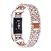 Produktbild Für Fitbit Charge 2, Bandmax Zinklegierung Metall Armband mit Einlege-Kristall Gliederarmband Uhrenarmband Ersatzarmband Watch Band für Fitbit Charge 2, Rosegold