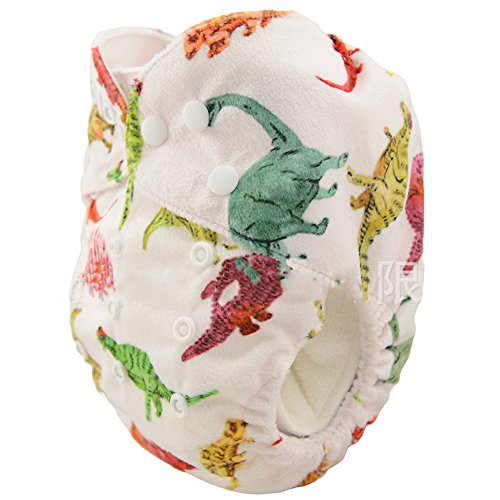 iZiv(TM) Newborn Organic Infant Waterproof/Adjustable/Reusable/Washable Pocket Cloth Diaper Fit Babies 0-3 Years(Colorful Dinosaur)