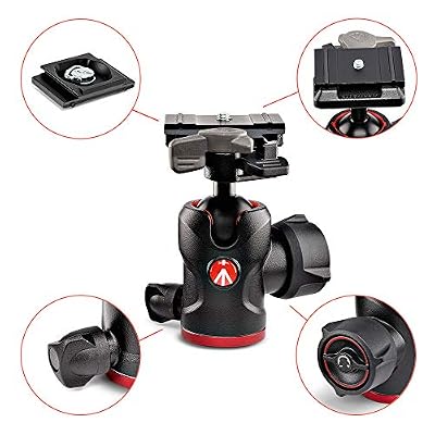 Manfrotto MH494-BH tête de trépieds Noir 1/4" Balle - Têtes de trépieds (220 g, 4 cm, Aluminium, Noir)