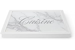 PARAMAISON Copripiano Cucina per Induzione e Gas 55x65 cm | Legno Effetto Marmo Bianco | Coperchio Protettivo Piano Cottura 4 Fuochi in Pezzo Unico