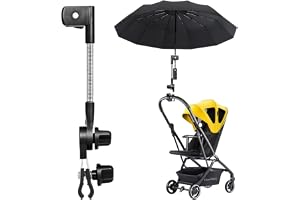 Justerbar parasollfäste för barnvagn, parasoll för barnvagn, universell barnvagnsaccessoar, strandstole, campingstol, cykel, golfvagn
