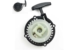EASYBYMALL Pull Starter Ersatz Anlasserteil, Startmotor mit Ersatzreifen, Motorrad Seilzugstarter Ersatz für 47CC 49CC Motor Mini Dirt Bike Minimoto ATV Quad,Schwarz, Mini Motorradzubehör, 10x4.6cm ﻿