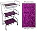 Optimus Glass White Salon Trolley - Purple Sparkle Style - Hairdresser Barber Hair Beauty Drawers Spa Cart
