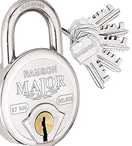 RAMSON Steel Major Deluxe 7 Lever Lock with 5 Keys (Silver, 67mm)