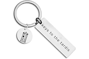 L0famy Dr Who Gifts, Dr Who Keychain Stainless Steel Keychain with Heart Pendant | Keyring for Dr Who Fanatic | Graduation Gift for Men Women Teenager | Gift Ideas for Dr Who Lovers