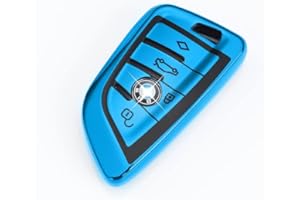 HooRLZ BMW Schlüsselhülle, Silikon Schlüssel Cover für BMW X1 X2 X3 X5 X6 BMW 1 2 3 4 5 6 7 Series TPU Schlüsselhülle, 4-Tasten Autoschlüssel Hülle BMW - Blau