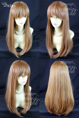 Sexy Gorgeous Brown mix Blonde Straight Long Ladies Wigs Heat Resistant Wig UK