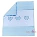 Quilt with Embroidered Heart / Duvet Filling Suitable for Crib / Pram - BLUE