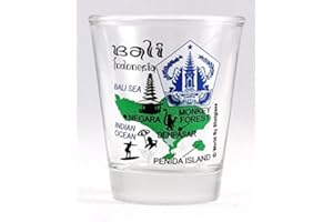WORLD BY SHOTGLASS Bali Indonésie Collage Verre à shot
