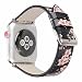 Produktbild Apple Watch Armband 38mm, Outter Smart Leder Armband Blumenmuster Echtleder Uhrenarmband mit Classic Schnalle Einstellbares Ersatzband für Apple iWatch Series 3 Series 2 Series 1 - Black