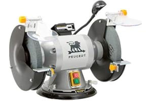 PEUGEOT OUTILLAGE ENERGYGRIND-200P Touret à meuler pivotant meule/meule Puissance 450 W, Diamètre 200 MM, Diamètre 2 : 200 MM, Vitesse de rotation 2950 TR/MIN, Vitesse de rotation 2 2950 TR/MIN