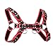 Produktbild YiZYiF Leder Optik Herren Riemenbody Ganz Körper Harness Harnais Bodysuit Fetisch Einstellbar Schwarz und Rot