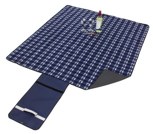 The Greenfield Collection PB003H Voll ausgekleidete, isolierte und wasserabweisende Picknickdecke in mitternachtsblau, passend zum Rucksack - 2