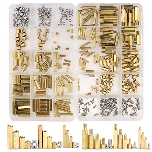 Preisvergleich Produktbild Eagles Abstandshalter aus Messing, 120 Stück M3 männlich, sechseckige Gewindestange mit Schrauben und Mutter für Mainboard PCB oder DIY