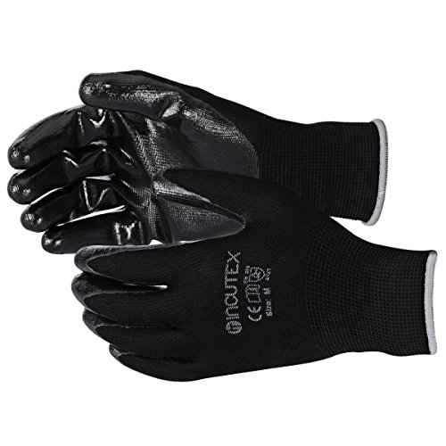 Incutex 12er Set Arbeitshandschuhe Montagehandschuhe Nylonhandschuhe Bauhandschuhe mit Nitrilbeschichtung Gr. M - 2