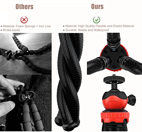 Handy Stativ,Smartphone Stativ,flexibel Kamera Stativ mit fernauslÃ¶ser,Mini Reise Stativ fÃ¼r Gopro, iPhone, Samsung und andere Android-Smartphone mit Bluetooth fernbedienung