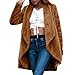 Produktbild tohole Damen Langärmelige, einfarbige Plüsch-Strickjacke Mantel Einfarbig casual Eleganz Revers Faux Für Lose Langarm Outwear Tasche Reißverschluss Winterjacke Mode Kurz Coat