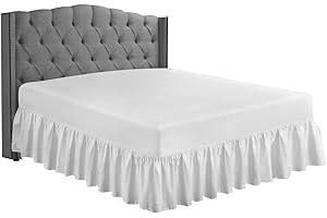 Odeur Easy Iron White Valance King Size Fitted Sheet Frilled Base Fitted Valance Sheets, Poly Cotton Valance Sheet King Size, Polycotton Fitted Valance Sheets King Size Bed