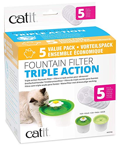 Catit Pack de 5 Filtres à Triple Action 2.0 pour abreuvoir pour chat