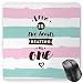 Produktbild Romantic Mouse Pad, Love is Two Hearts Beating As One Retro Typography on Pastel Color Gaming Mousepad Office Mouse Mat Dark Brown Pink Mint Green