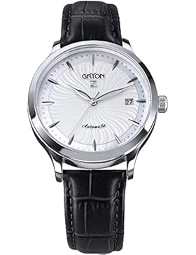 GRYON DAMEN-ARMBANDUHR 37MM ARMBAND LEDER SCHWARZ AUTOMATIK ANALOG G 603.11.33