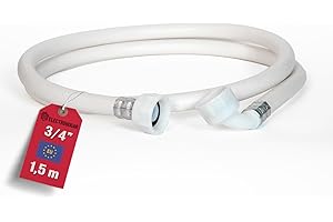 ELECTROHOGAR Tuyau Machine à Laver et Lave-Vaisselle | De 1,5M à 6M | Tuyau Universel d'Arrivée d'eau | Filetage Standard Compatible Avec toutes Les Marques: Bosch, Siemens, NEFF (1,5M)
