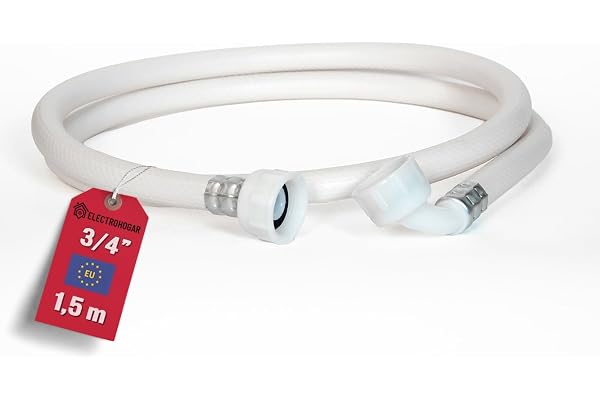 ELECTROHOGAR Tuyau Machine à Laver et Lave-Vaisselle | De 1,5M à 6M | Tuyau Universel d'Arrivée d'eau | Filetage Standard Compatible Avec toutes Les Marques: Bosch, Siemens, NEFF (1,5M)