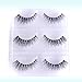 DE'LANCI 3 Pairs Natural Handmade Thick False Eyelashes Eye Lashes Makeup Extension Beauty Tools