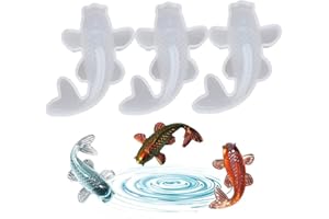 N\A 3 Pcs 3D Koi Fish Silicone Resin Molds,Koi Fish Tank Decor Simulation Resin Mould Epoxy Casting Silicone Mold Decorative Simulation Resin Fish Mould,for DIY Cake Baking Pendant Craf