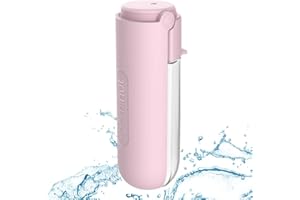 Dociote Przenośne butelki na wodę dla psa 420 ml, butelka na napoje dla zwierząt domowych butelka dla psów kotów butelka na zewnątrz, podróżny dozownik wody dla psa butelki z miską do picia butelki