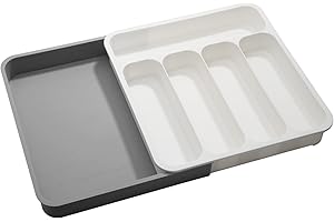 UENNM portaposate per cassetti cucina, Portaposate da Cassetto con 6 scomparti, Portaposate Regolabile per cassetto, Sistema di organizzazione portaposate per utensili da cucina e accessori da cucina (02)