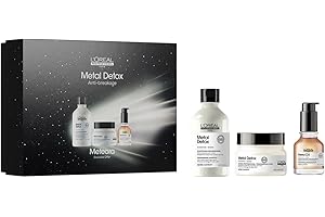 L'ORÉAL PROFESSIONNEL PARIS L'OREAL PROFESSIONNEL - Coffret Cadeau - Cheveux Abîmés & Cassants - Metal Detox - -97% de Casse - Cheveux 10x Plus Hydratés - Édition Limitée - Shampoing (300ml) + Masque (250ml) + Huile (50ml)