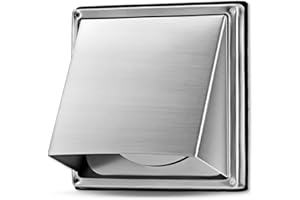 WeCooper Cowled External Air Vent Covers 100mm，4 inch 304 Stainless Steel Grille with Backdraft Shutter，Walls Extractor Fan Vent Weatherproof