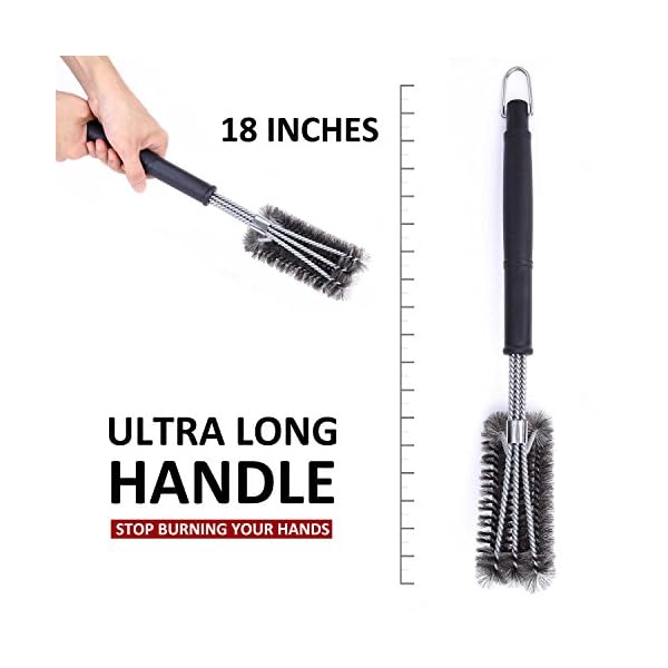 BBQ Grillbürste Profi 3-in-1 Edelstahl | 360° Reiniger Für Gas & Holzkohlegrill