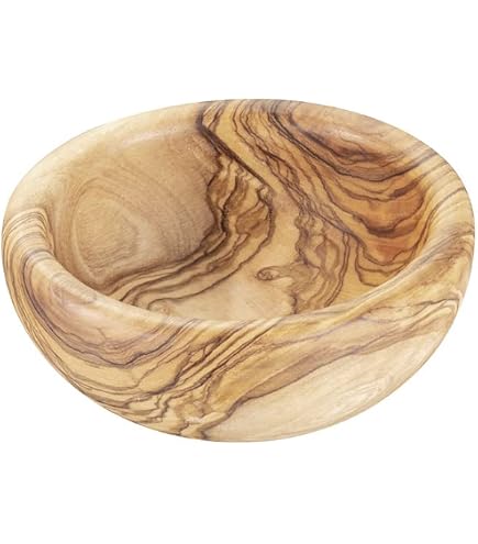 Set Di 6 Ciotole In Legno D'Ulivo Naturale – Pezzi Unici Fatto A Mano, Per Salse, Snack E Decorazione, Marca D.O.M. – Dimensioni Variabili