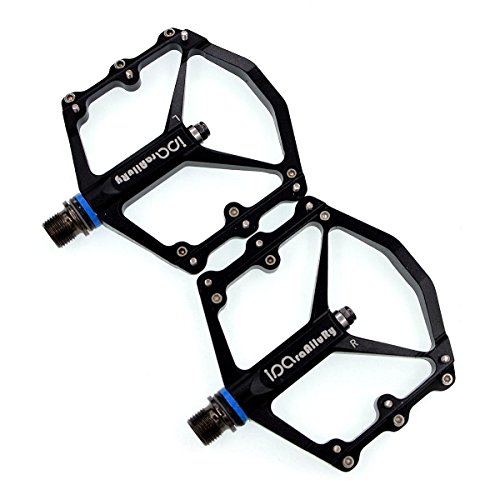 Mountainbike Pedale, Rennrad Aluminiumlegierung Plattform Pedale für Stadt/Rennrad/Mountainbike (MTB)/BMX, Fahrradpedal mit 9/16″ CNC Edelstahl Spindel, iParaAiluRy - 3