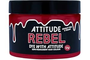 ATTITUDE HOLLAND Attitude Hair Dye | Teinture Capillaire Semi-Permanente Végétalienne et Sans Cruauté Avec Revitalisant | Couleur de Cheveux Vibrante Pour Tous les Types de Cheveux | Rebel Rouge UV | 135ml