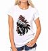 Produktbild Hippolo Damen T-Shirt weiß Baumwolle mit Schöne Blume Aufdruck (S, 13)