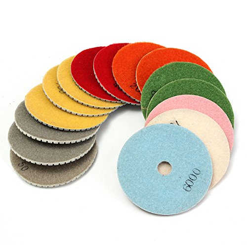 KING DO WAY 16pcs Polierset Polierscheiben 4“ Diamantschleiftopf Diamant Polierscheibe Schleifscheibe polishing pads - 2