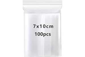 QIEERXI 7x10cm Small Plastic Ziplock Bags - 100PCS Grip Seal Clear Resealable Mini Pouches, Transparent Baggies, Sealable Storage for Jewellery Candies