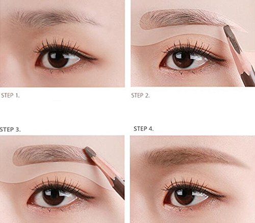 24 Stück Augenbrauen Schablone, Eyebrows Grooming Stencil Kit , Augenbraue Pflege Gestaltung Vorlage, CIDBEST® Make-up Schönheit Werkzeug , Shaping Vorlagen DIY Tools, Augenbrauen Form Schablonen Stencil Template - 7