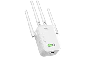 KOSIY WLAN Verstärker 300 Mbit/s 2.4GHz WLAN Repeater WiFi Repeater WiFi Verstärker Mit 4 Antenne, Support 4 Modus, Supports 35 Gevices, Kompatibel mit Allen Standard-Routern, i-YD9