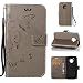 Produktbild Moto G5 Hülle, Anlike Schutzhülle Motorola Moto G5 (5,0 Zoll) Wallet Tasche [Butterfly geprägte Serie] Handyhülle für Grau