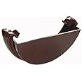 FLOPLAST 112mm Half Round Gutter External Stop End - Brown