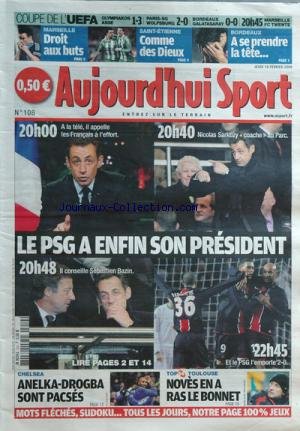 AUJOURD'HUI SPORT [No 108] du 19/02/2009