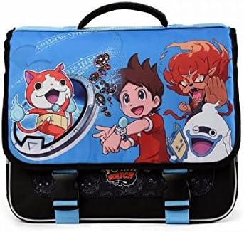 Backpack School Bag gibecière Yo Kai Watch Blue/Black, 38 x 31 x 13 cm. 100% Polyester