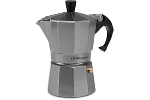 Orbegozo KFS 320 - Cafetera Italiana de Aluminio, 3 Tazas de Capacidad, Mango ergonómico, válvula de Seguridad, Filtro Desmontable
