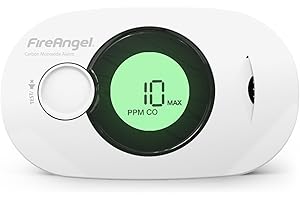 FireAngel Digital Carbon Monoxide Detector with 10-Year Sealed for Life Battery - FA3322 Humidity, Temperature and CO Alarm - Portable Carbon Monoxide Alarms for Home and Travel - CO Detector Monitor